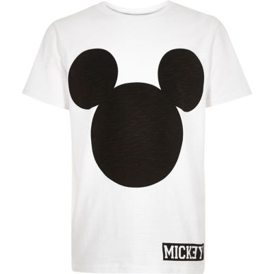 Boys white Mickey print t-shirt